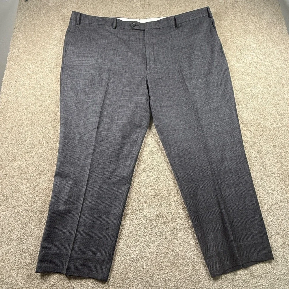 Jos A Bank 1905 Mens Charcoal Glen Plaid Wool Blend Suit 54 Regular 49‎ Waist